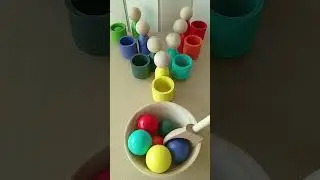 Colorful Balls. Wooden Dolls. Color Sorting #oddlysatisfying #colorsorting