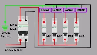 Схема электропроводки 4-комнатного дома #pbexperiment #diagram