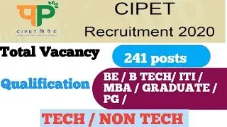 CIPET Recruitment 2020 | Various job Post |Eligibility Salary|Apply Offline Form CIPET 2020|