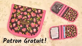 Comment coudre une pochette facile avec poches intérieurs - Patron Gratuit - Couture Facile Mimi