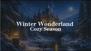 Cozy Winter Ambience for Reading| Dark Castle| Snowing| Soft Jazz Music| Cozy Time