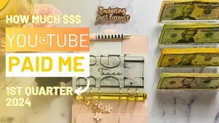How Much Do Small Youtubers Make | My First Youtube Paycheck in 2024 #budgeting #cashstuffing