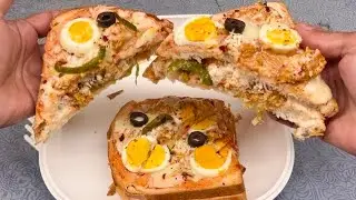 Chicken Egg Cheese Sandwich Recipe | Egg Salad Club Sandwich | Breakfast & Lunch Ready Recipe