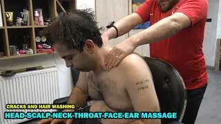💈 Turkish Barber Scalp & Head Massage Deep Relaxation ⚡ Cracks - Hair Washing ( Kafa Masajı )
