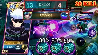 28 KILL Xavier savage tercepat solo ranked 2025🔥-bahkan pro player belum ada savage secepat ini-MLBB