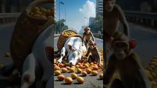 poor cow and monkey 🐒🐒 #ytshorts #ai
