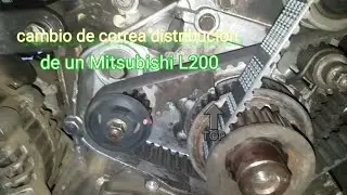 cambio de correa distribución de un Mitsubishi L200