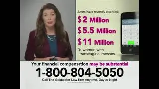 Goldwater Law Firm - Transvaginal Mesh Implants linked to SEVERE PAIN! (2012, v2, 804-5050 ver)