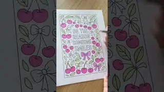 Cherry, Pink Bows Smiles Coloring Session | Color with Me #shorts