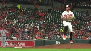 DL Hall Stretch 95 MPH Slow Motion Pitching Mechanics (1st Base Side View)