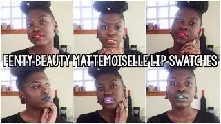 All 14 Fenty Beauty Mattemoiselle Lip Swatches On Dark Skin (WOC) | MomentsWithWhit