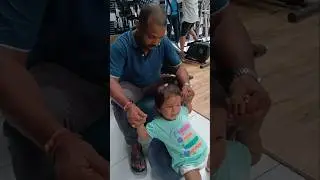 cute baby and father#playing#gymball#exercise #shortsfeed#cute#baby#cutebaby#funny#fitness#ytshorts