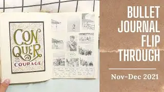 November-December 2021 Bullet Journal Flipthrough |  Autumn and Boarding-Pass Theme