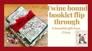 Twine Bound Junk Journal Flip Through. Christmas theme twine bound booklet. Twine bound journal.
