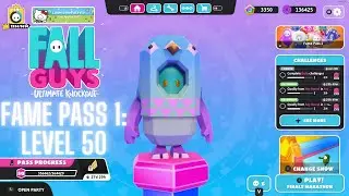 Fall Guys| Season 4: Creative Construction - Reaching Level 50 on Fame Pass 1 !