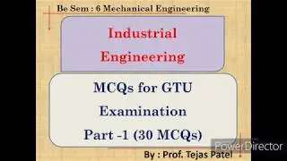Industrial Engineering MCQs Part 1| Prepare 30 MCQs in short Time | Mechanical Engineering