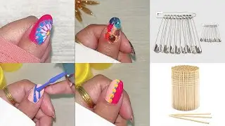 DIY Nail Art Design Using Safety Pin & Toothpick | Easy Nail Art Tutorial