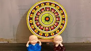 Mandala Art#acrylic paint# orange and yellow# Dot painting # Art by Bichismita#