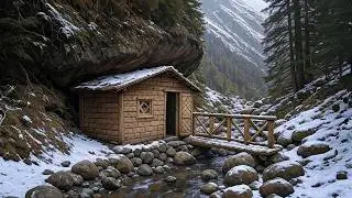 Crafting a Cozy Wooden Tent Under a Rock by a Stream for Peaceful Wilderness Living - 2025 Adventure