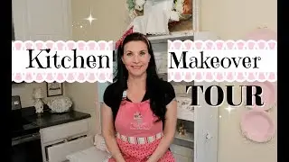 🎀SHABBY CHIC KITCHEN HUTCH MAKEOVER & TOUR🎀Paint with Me