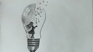 Broken Bulb: A Creative Drawing Tutorial #brokenbulbdrawing #drawingtime