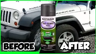 Rustoleum Trim and Bumper Paint Review: Jeep with Faded Bumper and Trim.