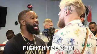JAKE PAUL & TYRON WOODLEY ERUPT IN HEATED FIRST ENCOUNTER; TRADE 