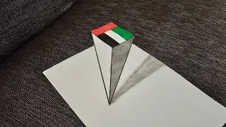 Uae Flag 3d drawing | easy drawing | tutorial