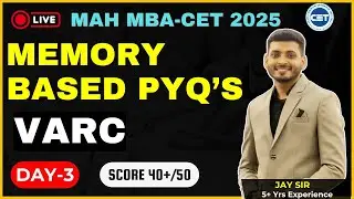 MAH MBA CET25 | DAY 03 | Previous Year Questions |  VARC AND ENGLISH  | By JAY SIR