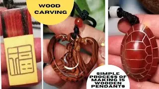 The process of making wooden pendants 15|pendant|woodworking|wood carving |woodworking7900