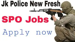 JK POLICE NEW FRESH SPO JOBS/ JK JOB UPDATES
