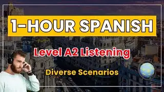A2 Level Spanish Listening | 1 Hour with Eng Subtitles | Diverse Scenarios | Real-Life Conversations