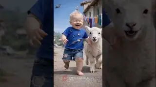 A Baby Boy & His Little Lamb 🐑 | Emotional AI Story ❤️#ai #baby #cute #shorts