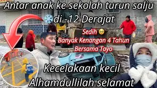 SALJU BESAR ANTAR ANAK KE SEKOLAH PULANGNYA KECELAKAAN KECIL DAN MOBIL RUSAK,ALHAMDULILAH SELAMAT