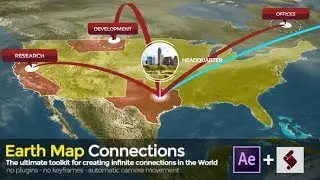 After Effects Template : Earth Map Connections