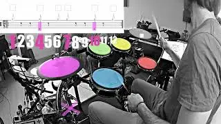 #rythme #blues #apprendre la #batterie en couleur drumming color #cours #ejercicios #exercice #tutos
