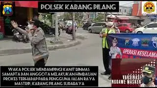 Himbauan Prokes Terhadap Pengguna Jalan Raya Mastrip Surabaya