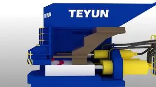 How is a scrap metal container shear working?