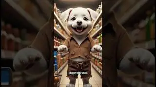 Puppy working on grocery shop #PuppyStory  #happy  #work #emotional