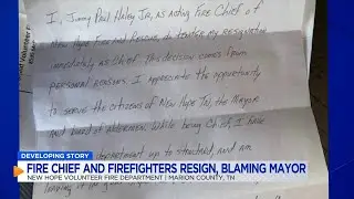 New Hope Volunteer Fire Chief and firefighters resign, blaming the mayor for unbearable conditions