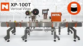 Horizontal Full Wrap Around Inline Label Application on Round Pharma Products with Roller Conveyor