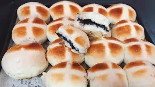 Chocolate filled Hot Cross buns | Eggless Hot Cross buns|Soft Chocolate buns |chocolate bread