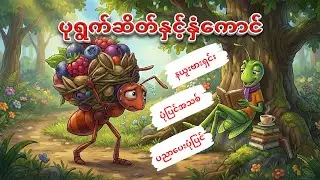 ပုရွက်ဆိတ်နှင့် နှံကောင်| Ant and the Grasshopper in Myanmar | Myanmar Story|