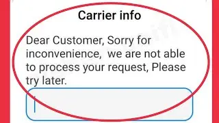 Fix Vi Sim Card Carrier info | Dear Customer, Sorry for inconvenience, we are not able to process