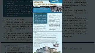 #ПОСТДОКТОРСКАЯ СТИПЕНДИЯ (PDF) ПО МАТЕМАТИКЕ. ПОСЛЕДНИЙ СРОК ПРИЁМА 20.12.2025#УНИВЕРСИТЕТ SRM А...
