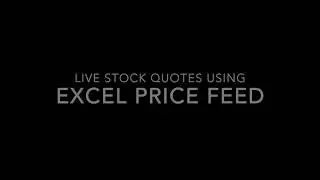 Excel Price Feed: Live Stock Quotes In Excel