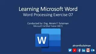 Word Processing Exercise 07