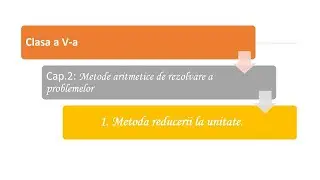 Clasa V Metoda reducerii la unitate