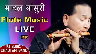 Flute Music | Madal Basuri Ko Dhun | Bansuri Song | Instrumental Flute Music | Flute Live Music 4K