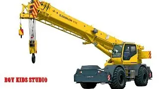 Trucks for children kids. Construction game: Crawler excavator